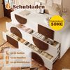 Weiße Kommode Sideboard 121x71x41 cm Mit 6 Schubladen Elegantes Geschwungenes Design Aufbewahrungsschrank Mit Kippsicherung Für Wohnzimmer Flur Schlafzimmer Bild 5