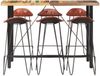 vidaXL 7-tlg. Bar-Set Altholz Massiv und Echtleder [278768] Bild 2