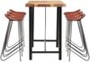 vidaXL 7-tlg. Bar-Set Altholz Massiv und Echtleder [278768] Bild 3