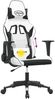 vidaXL Gaming-Stuhl mit Massagefunktion Weiß und Schwarz Kunstleder 345455 Bild 3