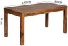 Esszimmertisch MUMBAI 140 x 80 x 76 cm Sheesham Massivholz Esstisch Zeitlos, Küchentisch Rechteckig, Holztisch Esszimmer Schlicht, Großer Speisetisch Holz Bild 4