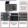 3er Mülltonnenverkleidung HWC-K14, Mülltonnenbox Mülltonnenabdeckung, 119x205x84cm WPC Metall 109kg ~ Teak-Optik Bild 2