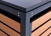 3er Mülltonnenverkleidung HWC-K14, Mülltonnenbox Mülltonnenabdeckung, 119x205x84cm WPC Metall 109kg ~ Teak-Optik Bild 5