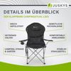 Juskys Campingstuhl Lido mit Getränkehalter & Tasche - Camping Klappstuhl gepolstert - Faltstuhl Angelstuhl Strandstuhl Chair - Stuhl Schwarz Bild 5