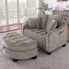 OKWISH Schlafsofa Multifunktionales Sofa, 2-in-1 Sofa-Bett, Set 1 Teile, mit Aufbewahrungs-Hocker, umweltfreundliches Eukalyptusholz Bild 2