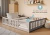 Kids Collective Kinderbett Bodenbett Bett mit Rausfallschutz & Lattenrost Montessori Bett Kinder (Jungen, Mädchen, Kinder, weitere Größen 80x160, 80x180, 90x190, 90x200, 120x200 cm), Jugendbett Gitterbett Einzelbett, Kaschmir Kiefer 140x200 cm Bild 4