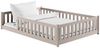 Kids Collective Kinderbett Bodenbett Bett mit Rausfallschutz & Lattenrost Montessori Bett Kinder (Jungen, Mädchen, Kinder, weitere Größen 80x160, 80x180, 90x190, 90x200, 120x200 cm), Jugendbett Gitterbett Einzelbett, Kaschmir Kiefer 140x200 cm Bild 2