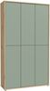 Forte ALICE SPRINGS Schuhschrank 100 110, moderner Schrank mit 6 Türen, 15 Einlegeböden, Holzwerkstoff, Salbei mit Artisan Eiche Holzdekor, 109,2 cm breit x 191,9 cm hoch x 34,9 cm tief Bild 4