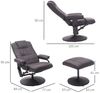 HOMCOM Massagesessel Fernsehsessel, Hocker, aus Kunstleder, Kann sitzen, um 360° drehen (Massagestuhl, 2-St, Relaxliege), für Wohnbereich, Braun Bild 3