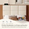 OKWISH Polsterbett Stauraumbett Funktionsbett (mit hydraulischem Stauraum & LED – höhenverstellbares Kopfteil + USB/Type-C, 90x200 cm), ohne Matratze Bild 4