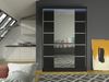 Kleiderschrank Lino V, mit RGB LED Beleuchtung, Farbe: Schwarz Bild 2