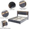 Furnishings Home Stauraumbett LED Beleuchtung Ladefunktion hydraulisches Doppelbett (1-tlg), 2 USB + 1 TYPE-C + 1 Steckdose,140x200 cm, Samt Bild 4
