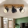 Deckenlampe, Metall Holz, schwarz, Spots verstellbar, L 46cm Bild 2