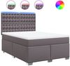 vidaXL Boxspringbett mit Matratze Grau 140x200 cm Kunstleder 3293026 Bild 2