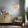LED Pendelleuchte, Textil beige, H 150 cm Bild 4