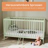 Kids Collective Babybett Kinderbett Gitterbett 60x120 & 70x140 cm höhenverstellbarer Lattenrost & herausnehmbare Sprossen stabiles Buchenholz | ab Geburt bis zum 3. Lebensjahr Made in EU | grün Bild 4