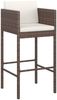 vidaXL Barhocker 2 Stk. mit Kissen Braun Poly Rattan 316656 Bild 3