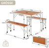 Home Nature Wohnkonzept Bierzeltgarnitur 3-teilig, klappbar & tragbar, Tisch & Bänke separat, MDF / Aluminium, Holzoptik Rotbraun, 68.5 x 60 x 90 cm Bild 2