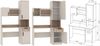 Marmex Möbel Grant Set-23C Kleines Möbel-Set, Schreibtisch mit Aufsatz und Standregal für Kinder und Schüler, laminierte Spanplatte, graubeige cashmere+cremona torro, 177x235x52,5cm Bild 4