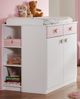 Babyzimmer Cindy Kinderzimmer Komplett Set in Weiß und Rosé in verschiedenen Varianten wählbar - 7 teilig , 3 türiger Kleiderschrank + Babybett + Wickelkommode + Umbauseiten + Bettschubkasten + Seitenregal + Wandboard Bild 3