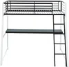 Vente-unique - MALICIA Bett Metall SchwarzWeiß - B 138 cm x H 182 cm x L 200 cm Bild 2
