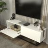 TV-Lowboard Nolven kurzes Gestell 135x32x47 cm Weiß [en. casa] Bild 3