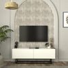 TV-Lowboard Nolven kurzes Gestell 135x32x47 cm Weiß [en. casa] Bild 2