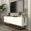 TV-Lowboard Nolven kurzes Gestell 135x32x47 cm Weiß [en. casa] Bild 4