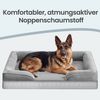 FEANDREA Orthopädisches Hundebett XXXL, abnehmbarer Bezug, erhöhte Ränder, rutschfest, waschbar, Haustierbett, hellgrau Bild 4
