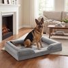FEANDREA Orthopädisches Hundebett XXXL, abnehmbarer Bezug, erhöhte Ränder, rutschfest, waschbar, Haustierbett, hellgrau Bild 2