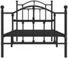 vidaXL Bettgestell mit Kopf- und Fußteil, Metall schwarz, 90x200 cm Bild 3