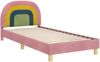 vidaXL Kinderbettgestell mit Kopfteil Rosa 90 x 190 cm Samt 42011011 Bild 4