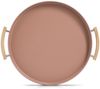 ZELLER 19398 Serviertablett Metall, mocca mit Griffen aus Gummibaumholz Bild 2