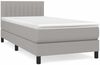 vidaXL Boxspringbett mit Matratze Hellgrau 100x200 cm Stoff 3140193 Bild 2