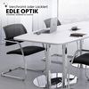 bümö Konferenztisch oval 400x130 cm großer Besprechungstisch in weiß, Besprechungstisch mit Gestell in Silber, Meetingtisch für 14 Personen, XXL-Tisch für Besprechungsraum & Meeting, KT40C-W-S Bild 2