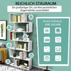 COSTWAY Bücherregal Holz, Standregal mit 6 Ebenen, Aktenregal für Pflanzen & Bücher, Wandregal inkl. Befestigungsmaterial, Aufbewahrungsregal S-Form, Büroregal Farbwahl (weiß) Bild 4