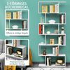 COSTWAY Bücherregal Holz, Standregal mit 6 Ebenen, Aktenregal für Pflanzen & Bücher, Wandregal inkl. Befestigungsmaterial, Aufbewahrungsregal S-Form, Büroregal Farbwahl (weiß) Bild 3