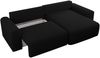 MKS Meble 'Nelson' Ecksofa mit Schlaffunktion und Bettkasten, L-form, Schwarz, Boucle Bild 5