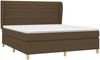 Boxspringbett mit Matratze Stoff Dunkelbraun 160x200 cm Bild 3
