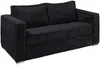 Vente-unique - LORETO Sofa SamtStoff Schwarz - B 223 cm95 cm x H 90 cm x L 195 cm Bild 2