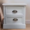 Nachtschrank Nachttisch Beistellschrank 2 Schubladen Holz Weiß Shabby Chic Tisch Nachtkommode Beistell Schlafzimmer Nachtkonsole Schrank Bild 2