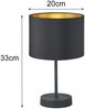 Edle LED Tischleuchte mit Lampenschirm aus Stoff in Schwarz & Gold, Höhe 33cm Bild 4