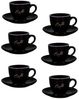 6er Set schwarz Espressotassen mit Unterteller Mokkatassen Antic Line SEB17184 Bild 1