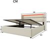 Merax LED 140x200 Hydraulisches Polsterbett aus Kunstleder Funktionsbett Doppelbett mit Lattenrost Weiß Bild 2