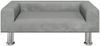 vidaXL Hundebett, Samt, Hellgrau, 70 x 45 x 26.5 cm Bild 3