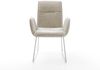 Esszimmerstuhl Vinja-Flex Webstoff Soft Beige Kufengestell Edelstahl Bild 2