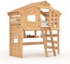 BIBEX ‘Alpin Chalet‘ Hochbett mit Hangeregal, massive Kiefer, naturbelassen, 90 x 200 cm Bild 3