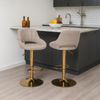 CLP Barhocker Milet Stoffbezug höhenverstellbar drehbar mit Rückenlehne,taupe gold Bild 3
