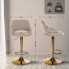 CLP Barhocker Milet Stoffbezug höhenverstellbar drehbar mit Rückenlehne,taupe gold Bild 2