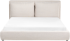 Bett mit Lattenrost Stoff BAJONNA 180 x 200 cm Beige Bild 5